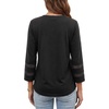 image:image34 Length Lace Sleeve Tops for Women  Casual Womens Crew Neck T ShirtsBlack