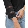 image:image34 Length Lace Sleeve Tops for Women  Casual Womens Crew Neck T ShirtsBlack