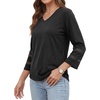 image:image34 Length Lace Sleeve Tops for Women  Casual Womens Crew Neck T ShirtsBlack