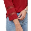 image:image34 Length Lace Sleeve Tops for Women  Casual Womens Crew Neck T ShirtsRed
