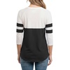image:image34 Sleeve T Shirts for Women  Color Block Raglan V Neck Top and TeesBlack and White