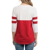 image:image34 Sleeve T Shirts for Women  Color Block Raglan V Neck Top and TeesRed and White