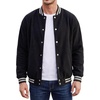 image:imageBomber Jacket Men  Casual Fleece Drop Shoulder Mens Varsity JacketsBlack