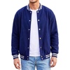 image:imageBomber Jacket Men  Casual Fleece Drop Shoulder Mens Varsity JacketsRoyal Blue