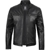 image:imageCafe Racer Cowhide Leather Jacket Men Moto Biker Style For Casual FashionClintn Black