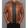 image:imageDecrum Cafe Racer Real Lambskin Leather Jackets For Men Motorcyle StyleCognac Wax