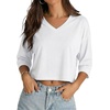 image:imageDecrum Cropped Shirts for Women  34 Length Sleeve V Neck Tops amp TeesWhite