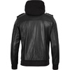 image:imageDecrum Detachable Hood Real Lambskin Leather Bomber Jacket MenBlack