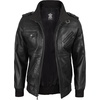 image:imageDecrum Detachable Hood Real Lambskin Leather Bomber Jacket MenBlack