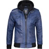 image:imageDecrum Detachable Hood Real Lambskin Leather Bomber Jacket MenBlue