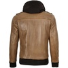 image:imageDecrum Detachable Hood Real Lambskin Leather Bomber Jacket MenCamel