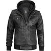 image:imageDecrum Detachable Hood Real Lambskin Leather Bomber Jacket MenGrey