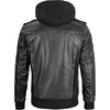 image:imageDecrum Detachable Hood Real Lambskin Leather Bomber Jacket MenGrey