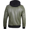 image:imageDecrum Detachable Hood Real Lambskin Leather Bomber Jacket MenOlive Green