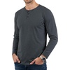 image:imageDecrum Henley Shirts for Men  Casual Fashion Mens Long Sleeve Tee ShirtsCharcoal