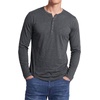 image:imageDecrum Henley Shirts for Men Trendy Casual Fashion Mens Long Sleeve ShirtCharcoal