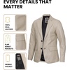 image:imageDecrum Mens 100 Lambskin Leather Blazer Jacket Notch Lapel for Formal WearBeige