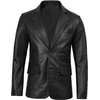 image:imageDecrum Mens 100 Lambskin Leather Blazer Jacket Notch Lapel for Formal WearBlack