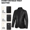 image:imageDecrum Mens 100 Lambskin Leather Blazer Jacket Notch Lapel for Formal WearBlack