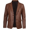 image:imageDecrum Mens 100 Lambskin Leather Blazer Jacket Notch Lapel for Formal WearCognac