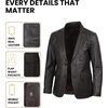image:imageDecrum Mens 100 Lambskin Leather Blazer Jacket Notch Lapel for Formal WearDark Brown Ruboff