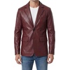 image:imageDecrum Mens 100 Lambskin Leather Blazer Jacket Notch Lapel for Formal WearMaroon