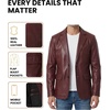 image:imageDecrum Mens 100 Lambskin Leather Blazer Jacket Notch Lapel for Formal WearMaroon