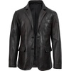 image:imageDecrum Mens 100 Lambskin Leather Blazer Jacket Notch Lapel for Formal WearMaroon Distress Black