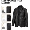image:imageDecrum Mens 100 Lambskin Leather Blazer Jacket Notch Lapel for Formal WearMaroon Distress Black