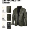 image:imageDecrum Mens 100 Lambskin Leather Blazer Jacket Notch Lapel for Formal WearOlive Green