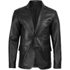 image:imageDecrum Mens 100 Lambskin Leather Blazer Jacket Notch Lapel for Formal WearSamul Black