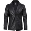 image:imageDecrum Mens 100 Lambskin Leather Blazer Jacket Notch Lapel for Formal WearSurrey Black