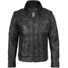 image:imageDecrum Mens Cafe Racer Style Real Lambskin Leather Jacket with Zip ClosureDistressed Black