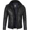 image:imageDecrum Mens Cafe Racer Style Real Lambskin Leather Jacket with Zip ClosureWash Black Wax