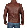 image:imageDecrum Mens Leather Jacket  Real Lambskin Cafe Racer Motorcycle Style Leather Jackets for MenAustin Brown