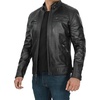 image:imageDecrum Mens Leather Jacket  Real Lambskin Cafe Racer Motorcycle Style Leather Jackets for MenDiamond 1 Black
