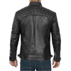 image:imageDecrum Mens Leather Jacket  Real Lambskin Cafe Racer Motorcycle Style Leather Jackets for MenDiamond 1 Black