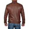 image:imageDecrum Mens Leather Jacket  Real Lambskin Cafe Racer Motorcycle Style Leather Jackets for MenDiamond 1 Brown