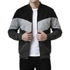 image:imageDecrum Mens Multicolor Zipper Bomber Varsity JacketBlack Heather Grey Charcoal