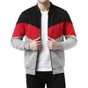 image:imageDecrum Mens Multicolor Zipper Bomber Varsity JacketBlack Red Heather Grey