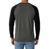 image:imageDecrum Mens Raglan Long Sleeve Button Henley ShirtsCharcoal Black  Mens Pocket Henley Raglan Long Sleeve