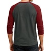 image:imageDecrum Mens Raglan Long Sleeve Button Henley ShirtsCharcoal Grey and Maroon Raglan Henley Lgs