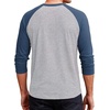 image:imageDecrum Mens Raglan Long Sleeve Button Henley ShirtsHeather Gray and Blue Raglan Henley Lgs