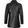 image:imageDecrum Mens Real Lambskin Leather Car Coat with Quilted Design PanelsBlack