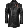 image:imageDecrum Mens Real Lambskin Leather Car Coat with Quilted Design PanelsBlack