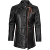 image:imageDecrum Mens Real Lambskin Leather Car Coat with Quilted Design PanelsBlack