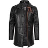 image:imageDecrum Mens Real Lambskin Leather Car Coat with Quilted Design PanelsBlack