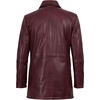 image:imageDecrum Mens Real Lambskin Leather Car Coat with Quilted Design PanelsBurgundy
