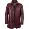 image:imageDecrum Mens Real Lambskin Leather Car Coat with Quilted Design PanelsBurgundy