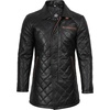 image:imageDecrum Mens Real Lambskin Leather Car Coat with Quilted Design PanelsQuilted Black